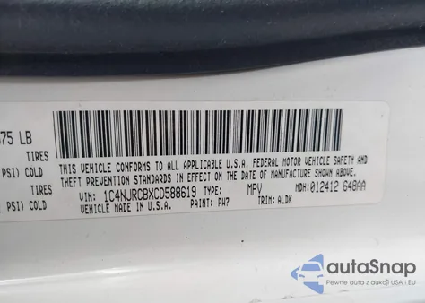 2012 Jeep Patriot Limited from USA, damaged, VIN 1C4NJRCBXCD588619